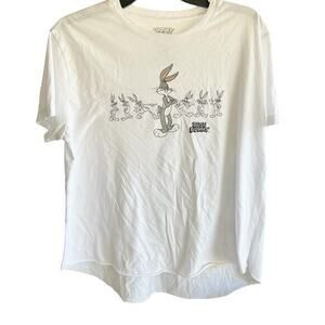 BUGS BUNNY looney tunes raw hem quirky fun tee NWOT SZ XL
